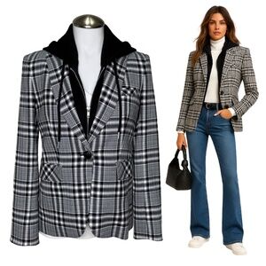 $595 VERONICA BEARD Ada One-button Plaid Jacket Sz 4